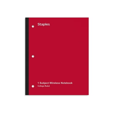 TRU RED Wireless 1-Subject Notebook 8.5"x11" College Ruled 80 Sheets Red TR58379M