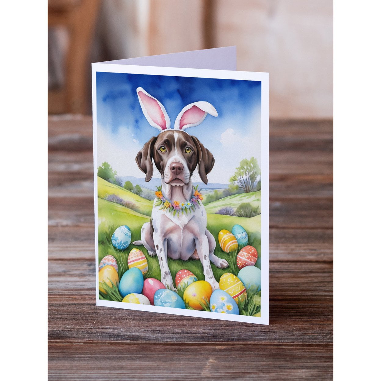 Pointer Easter Egg Hunt Greeting Cards Pack of 8 7 in x 5 in