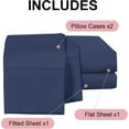 thumbnail image 7 of Shunjie.Home Twin Bed Sheets Set 3 Pieces, 600 Thread Count 100% Egyptian Cotton Bed Sheets, Breathable, Soft & Silky Sateen Weave Fits Mattress from 8" Up to 16" Deep Pocket(Navy Blue, Twin), 7 of 7