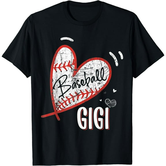 Baseball Gigi Shirt Heart Game Day Mother's Day Player Funny T-Shirt