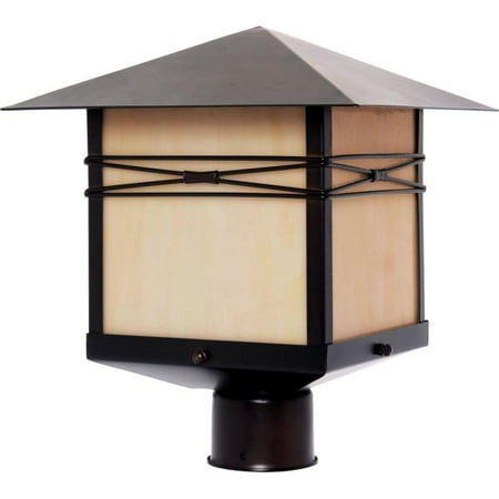 - Maxim Lighting Taliesin - One Light Outdoor Pole/Post Mount, Burnished Finish - Iridescent Glass