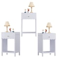 thumbnail image 3 of 26.77" Nightstand with Drawer & Open Shelf, Modern Cute Scalloped Edge Night Stand, Side Table for Bedroom Kids Room Girls Room, Light Purple, 3 of 7