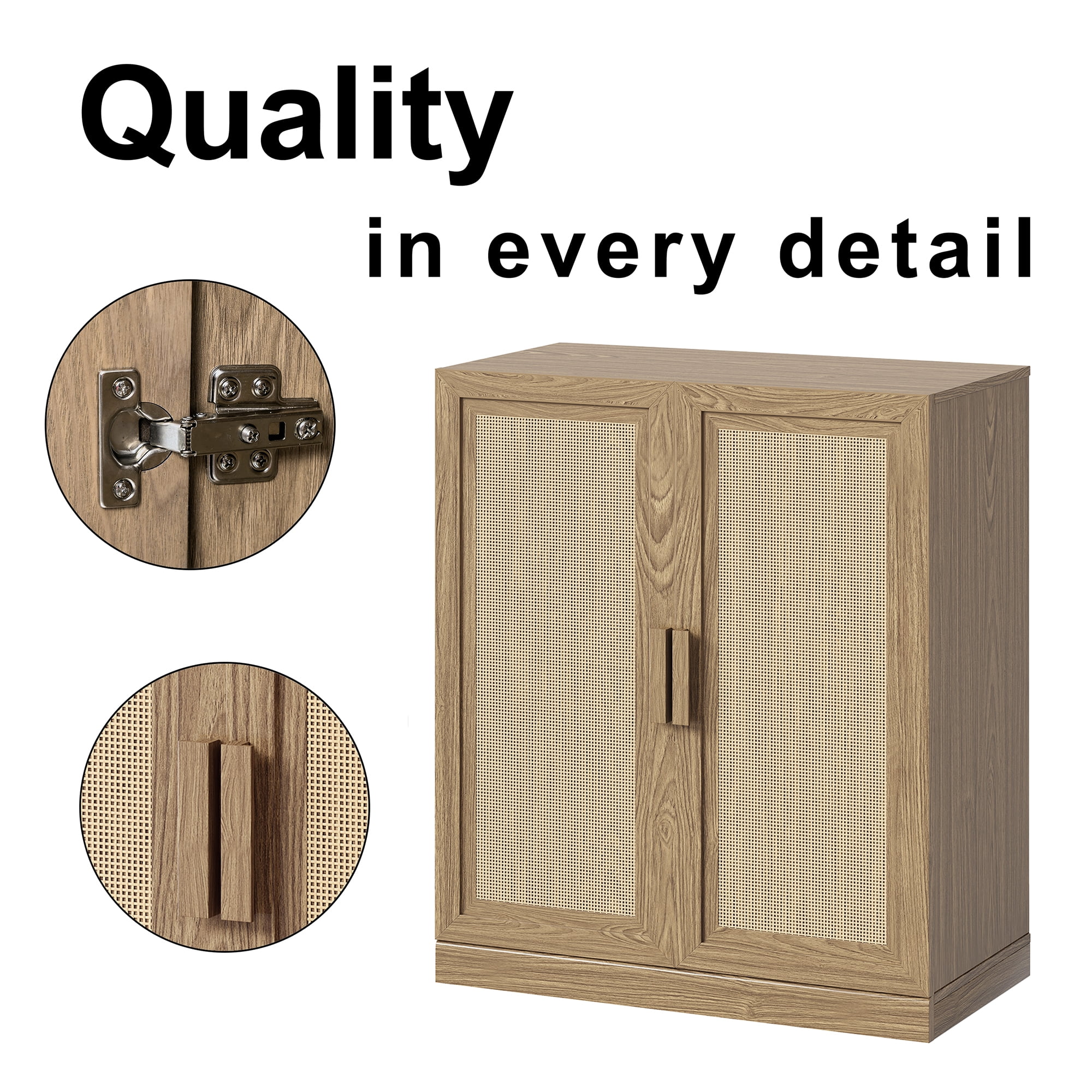 MAYEERTY Entryway Storage Cabinet Wood Accent Cabinet for Living Room,Brown