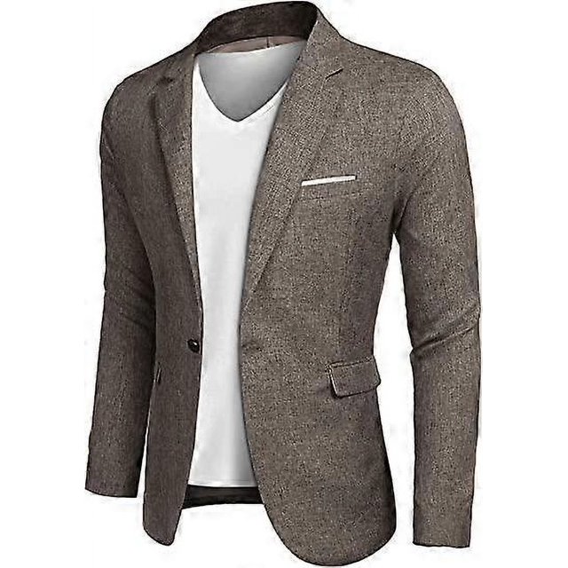 Men's Casual Suit Blazer Jackets Lightweight Sports Coats One Button