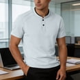 thumbnail image 6 of Gytharion Men's Henley Shirts Soild Color Crew Neck Short Sleeve Shirts Summer Casual Thin Tops, 6 of 7