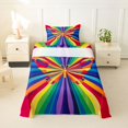 thumbnail image 2 of Manfei Ink Rainbow Twin Sheets, Graffiti Butterfly Bedding, Red Navy, 3-Piece, 1 Flat Sheet, 1 Fitted Sheet and 1 Pillowcase, 2 of 6