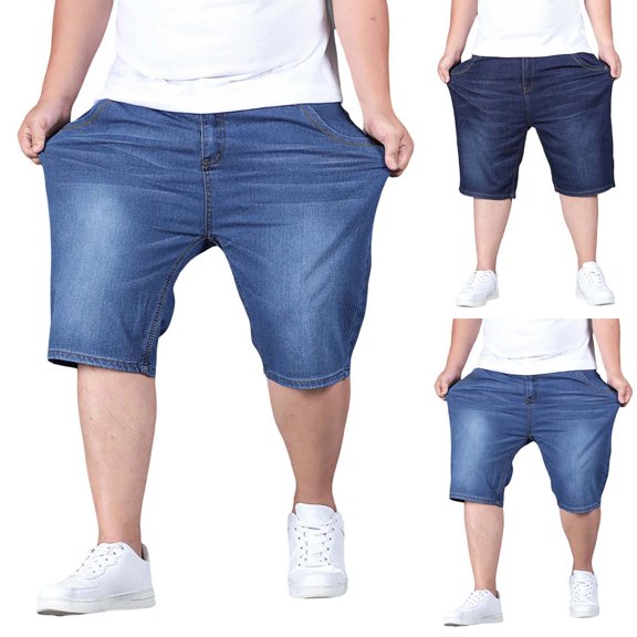 Men’s Large Size Denim Shorts Cotton Vintage Outdoor Casual Daily Jeans
