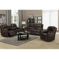 thumbnail image 2 of Pemberly Row 3-Piece Living Room Set Faux Leather Sofa Set in Brown, 2 of 7