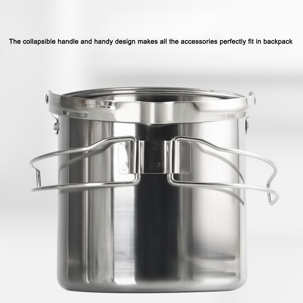 Kit Cantine US GI Acier Inoxydable - Style Armée - 1.3L Avec Poche Molle