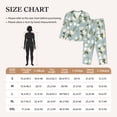 thumbnail image 4 of Pajama Sets for Women 2 Pcs, Tulips Flowers Blue Button Down Long Sleeve Sleepwear Lounge PJ Sets, 4 of 6