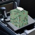 thumbnail image 7 of Psesaysky Tissue Box Cover Square, Green Leaves PU Leather Tissue Box Holder Waterproof, Christmas Decorative Facial Organizer for Bathroom, Vanity Countertop, Car, 7 of 7