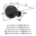 thumbnail image 5 of Amerock Cowrie 1-1/8 inch (29mm) Diameter Matte Black Cabinet Knob, 5 of 6