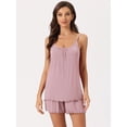 thumbnail image 3 of DARING DIVA Women's Ruffle Trim Camisole Tops with Shorts Pajama Sets XS Light Pink, 3 of 7