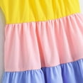 thumbnail image 4 of GYRATEDREAM Toddler Girls Dresses Kids Summer Dress Color Block Sleeveless Kids Summer Sundress, 4 of 5