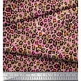 thumbnail image 2 of Soimoi Pink Rayon Crepe Fabric Leopard Animal Skin Print Fabric by Yard 46 Inch Wide, 2 of 3