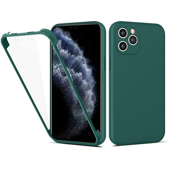 Compatible with iPhone 14 Pro Max Case with Built-in Screen Protector & Camera Lens Protector Anti-Scratch 360 Degree Slim Stylish Full Rugged Phone Cover Green