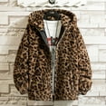 thumbnail image 2 of 2023 Fall/winter Leopard Print Jacket Loose and Comfortable Cotton-padded Jacket Fashion Men's and Women's Autumn Warm Jacket (01 Brown,Asian XXL is Eur L), 2 of 7
