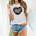 thumbnail image 1 of Meichang Hauts pour Femmes Chemise Tendance de la Saint-Valentin Imprimé Cœur Mignon T-Shirts de Vacances Manches Courtes Col Rond Blouses, 1 of 6