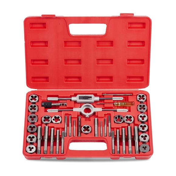 Orion Motor Tech SAE Tap and Die Set Standard | #4, 6, 8, 10, 12, 1/4, 5/16, 3/8, 7/16, 1/2" Tap Set and Die Set | Thread Repair Kits for Threading a