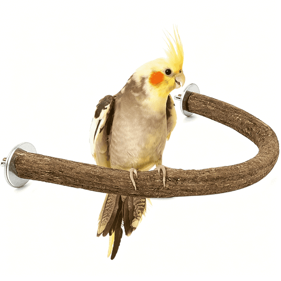 ACDANC Natural Wood Stand Perch,Swing U Shape Natural Perch,U Shape Bird Chewing Stand Stick,Bird Cage Accessories for Parakeet,Conure,Cockatiel,Budgie,Lovebirds