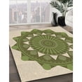 thumbnail image 3 of Ahgly Company Machine Washable Indoor Square Transitional Olive Green Area Rugs, 7' Square, 3 of 7