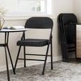 thumbnail image 2 of Accreate Folding Chairs, Portable Card Chair, Metal Frame, PU Soft Cushion for Dining, Living, Office, 2 of 8