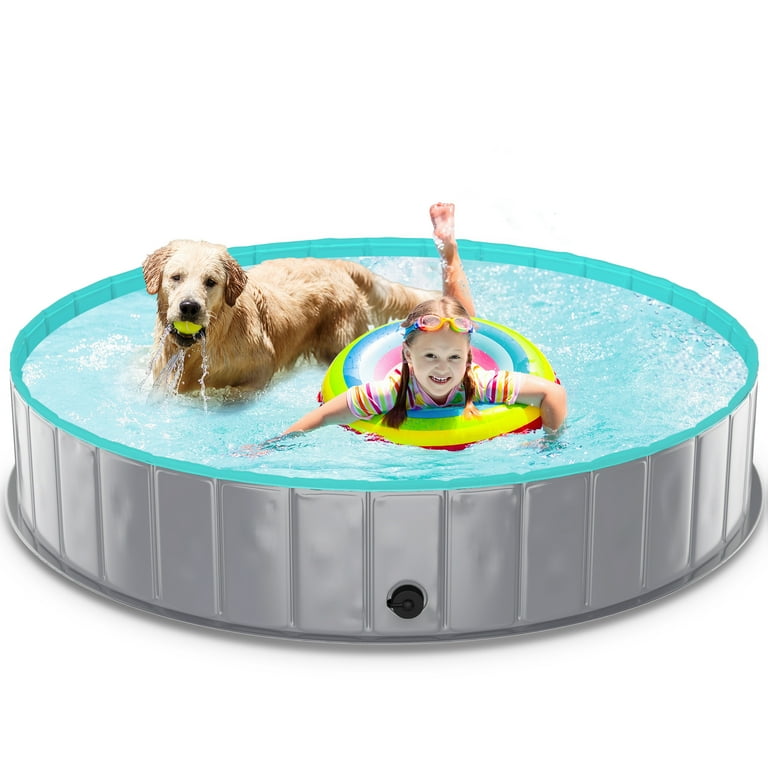 LUNAOO Foldable Round Doggie Pool- Portable Kitty Pool, Durable