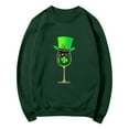 thumbnail image 6 of NuoCaiYun Sweatshirts for Women St. Patrick's Day Printed Long Sleeved Round Neck Fashionable Casual Hooded Sweatshirt Tops, 6 of 6