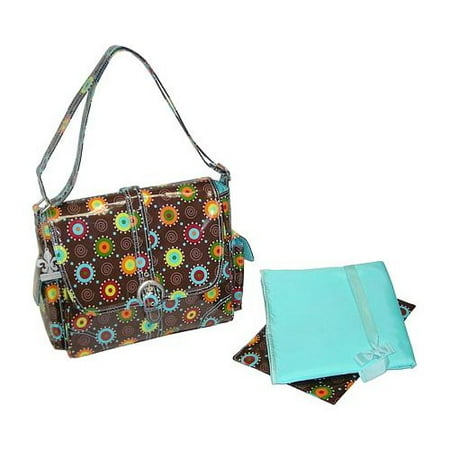 Kalencom 88161233123 Chocolate Doodle Bugs Midi Coated Buckle Bag