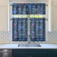 thumbnail image 3 of Kitchen Curtains 36 Inch Short - 3 Panel Set, Hawaiian Sea Turtle Ocean Design, Tropical Underwater Marine Life Print, Rod Pocket Window Curtain, Easy Wash, 3 of 6