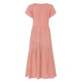 thumbnail image 5 of ZANZEA Robe Longue Femme Col en V Manches Courtes Robe Maxi Décontractée Unie, 5 of 5