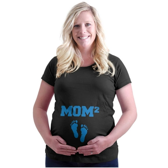 Mom Squared Pregnancy Announcement Women's Maternity T Shirt Tee Brisco Brands S