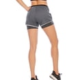 thumbnail image 5 of Women's Summer Pants Elastic Waistband Double Layer Sport Shorts Workout Gym Fitness Leggings Pants Shorts, 5 of 7