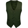 thumbnail image 6 of HISDERN Men's Suit Vest Business Formal Dress Waistcoat Vest with 3 Pockets for Suit or Tuxedo Green, 6 of 7