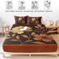 thumbnail image 5 of Cal.King Size Fitted Sheet Set - Thanksgiving 3 Piece Bedding Sets 16" Deep Pocket Fitted Sheet with 2 Pillowcases, Retro Fall Farmhouse Flowers Leaves Plants Brushed Microfiber Hotel Bed Sheets, 5 of 9