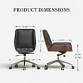 thumbnail image 2 of ZARKEA Luxury Executive Office Chair – Ergonomic Back Design with Wood & Leather Finish（Black）, 2 of 5