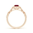 thumbnail image 2 of ANGARA Natural Oval 1 ct Ruby Trillium Floral Shank Ring in 14K Rose Gold for Women (Size-7x5mm) | July Birthstone, Birthday, Anniversary, Jewelry Gift for Women | Natural Ruby Ring, 2 of 10