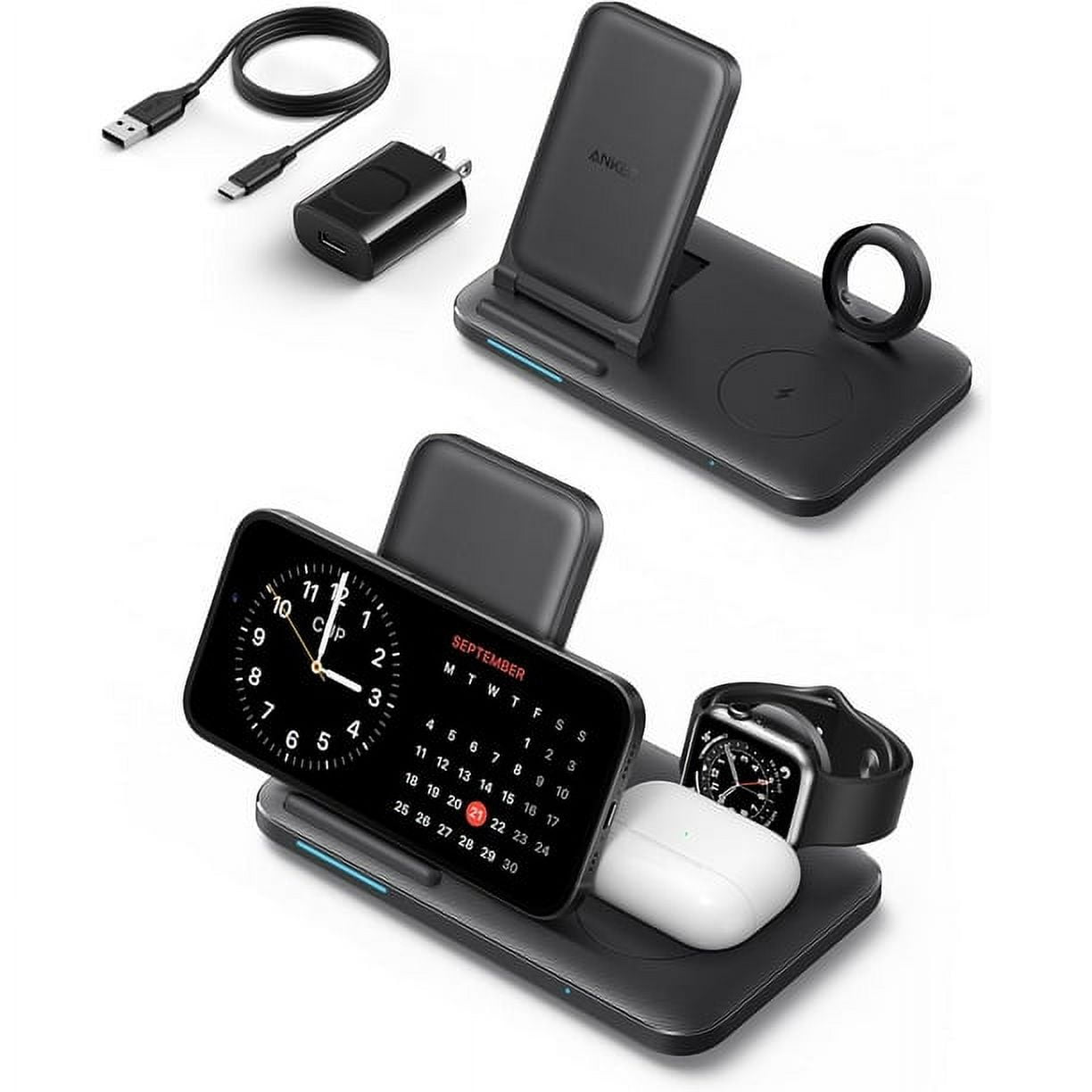 Anker 3-in-1 Wireless Charging Station with Adapter, 18W