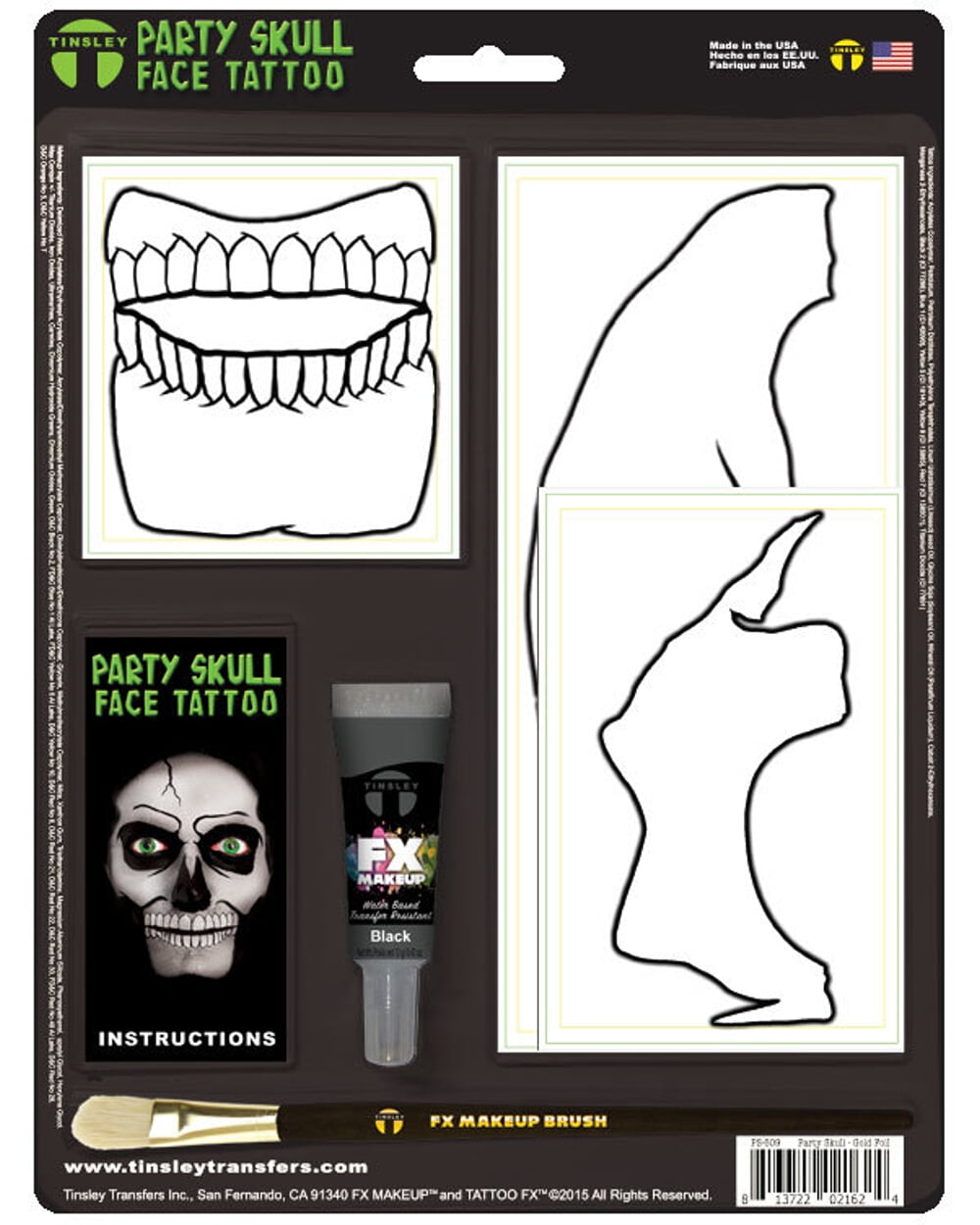 Skull Temporary Face Tattoo  maskworldcom