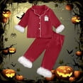 thumbnail image 2 of Shadoumai Big Halloween Pajamas Crewneck Pumpkin Print Long Sleeve & Long Pants Outfit Fashion Nightwear Outfits 2-Piece Sleepwear Pjs for, 2 of 5