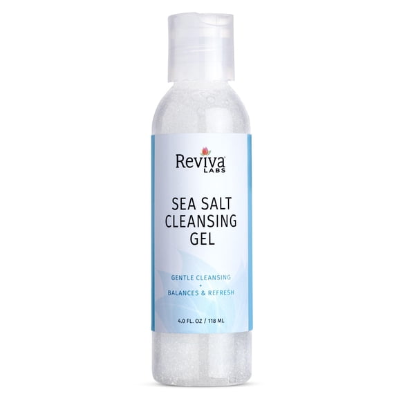 Reviva Labs Sea Salt Face Wash 4 fl oz - Limpiador facial suave con sal marina rica en minerales para una piel equilibrada, hidratada y fresca - Gel limpiador para todo tipo de piel, incluida la piel