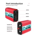 thumbnail image 6 of TATALIKEN 1200 Watts 2400 Watts Pure Sine Wave Power Inverter DC 12V to AC 110V/120V Car Inverter with 2 AC Outlets for Power Tools Home Vehicles RV Truck, LCD Display, 6 of 11
