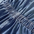 thumbnail image 4 of Jean Jacket for Women Waist Cinching Hooded With Belt Windbreaker Long Sleeved Cardigan Denim Jacket Coat with Pockets, 4 of 7