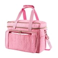 thumbnail image 2 of Bolsa de tejer con asa portátil, bolsa de costura, soporte grande para guardar hilo, de crochet para manualidades, mesa de esquina, banco de tienda, Rosa, 2 of 8