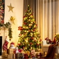 thumbnail image 2 of Costway Arbre de Noël Pré-Éclairé de 6 Pieds avec Pommes de Pin, Baies Rouges et Ornements, 2 of 10