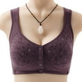 thumbnail image 2 of Bigersell Womens Bras Push up Clearance Yoga Sports Bras for Women Push-Up Bra Style R2458 V-Neck Back-Smoothing Bras Front Snap Bra Closure Women's Plus Size Comfy Bras Wine S, 2 of 2