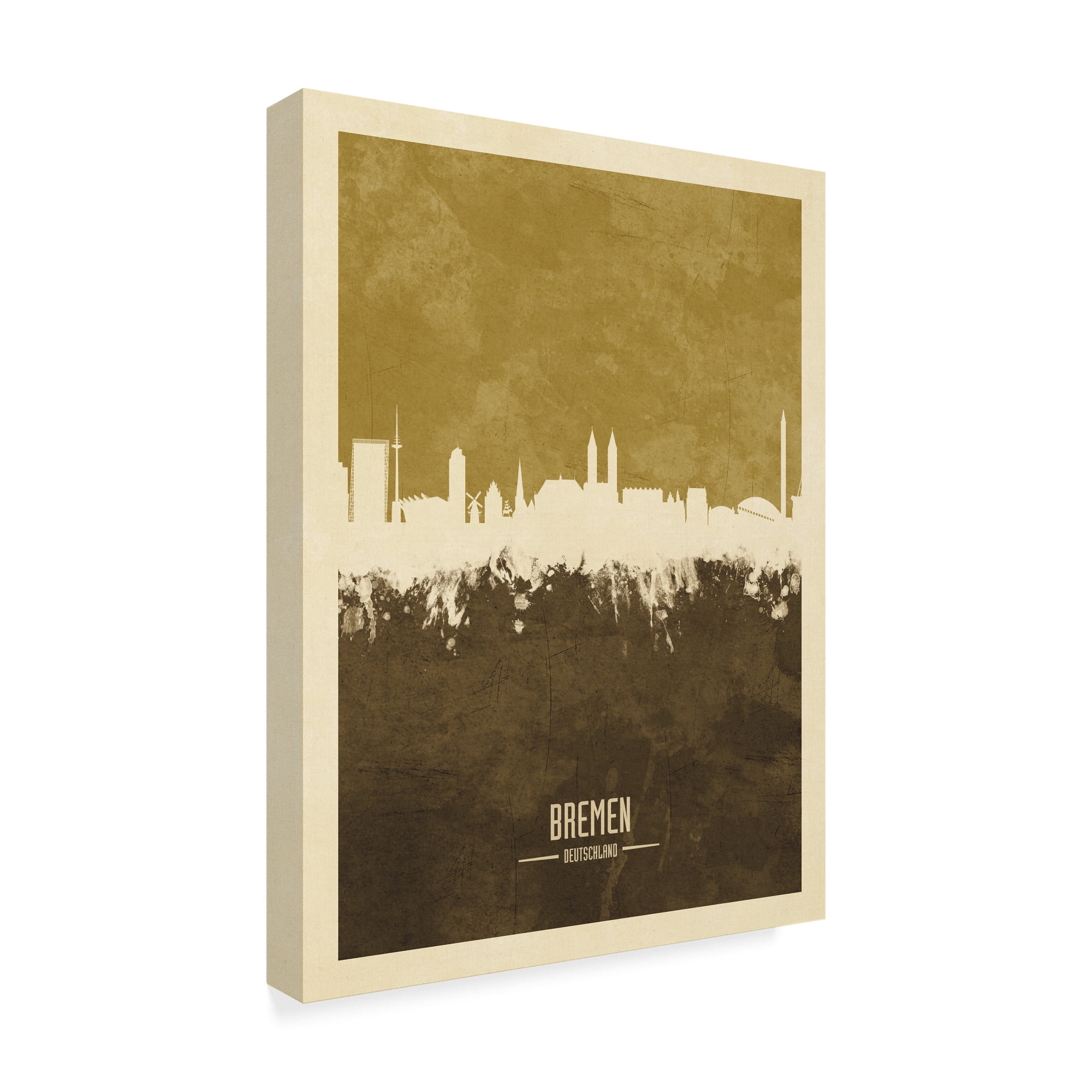 Trademark Fine Art 'Bremen Germany Skyline Brown' Canvas Art by Michael Tompsett