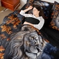 thumbnail image 4 of Castle Fairy Woodland Wildlife Lion Twin Bedding Sets 7-Piece for Teens Adults,Starry Sky Bedding Comforter Set Microfiber,Maple Leaves Breathable Sheet Sets,Ultra Soft Home Decor,Reversible, 4 of 8