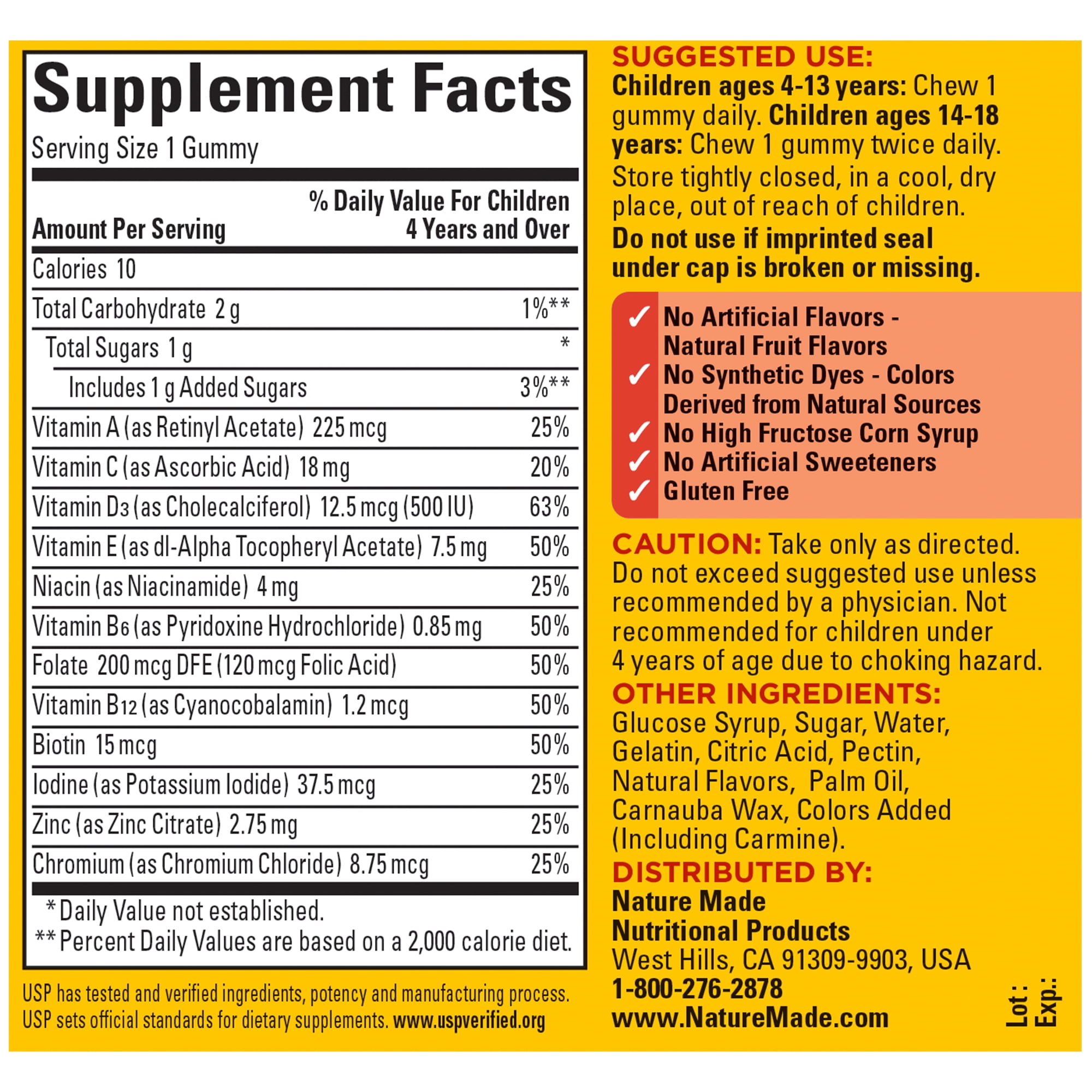 Nature Made Kids First Multivitamin Gummies Kids Vitamins And Minerals 90 Count Walmart Com