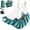 Blue/Green Stripes, variant on Hammock Chair with Foot Rest 2 Cushions Max 500 lbs Metal Spreader Bar Collapsible Cotton Swing Chair with Strap Carabiner and Side Pocket Creamy White